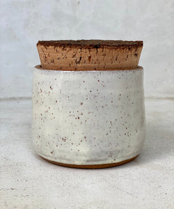 White & Black Sage salt scrub with ceramic container